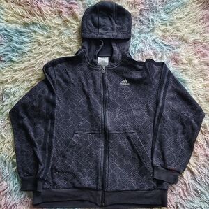 Adidas Black Patterned Hoodie